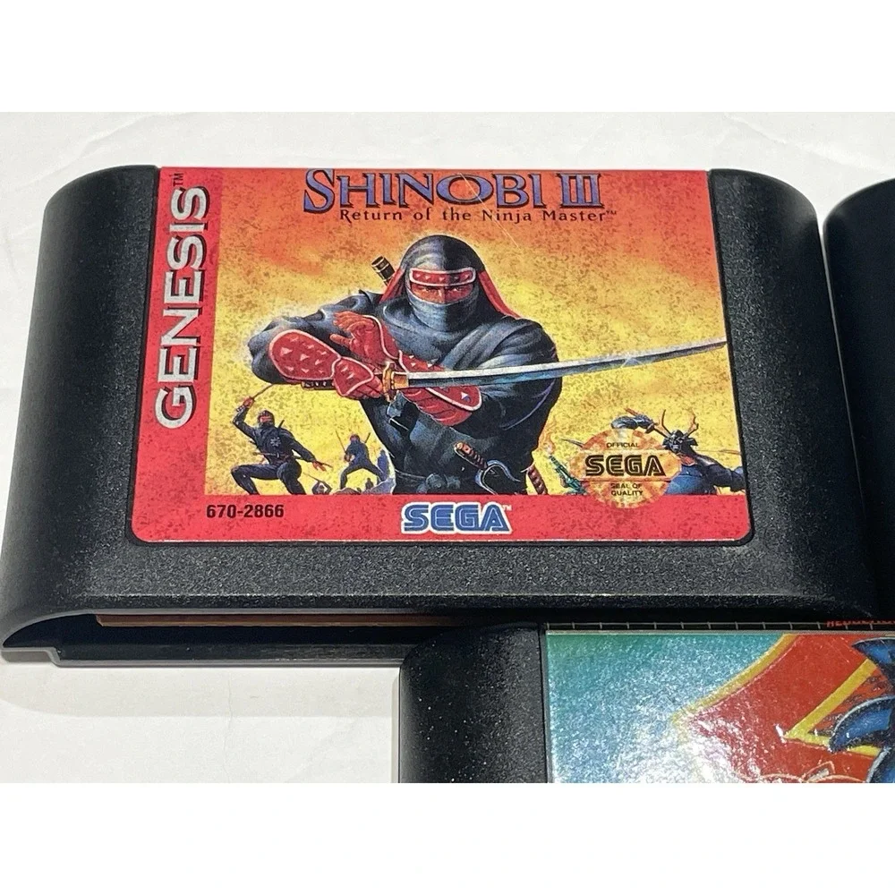 Sega Genesis 3 Game Lot - Shinobi III, Valis III, Sonic the Hedgehog 2 NFR